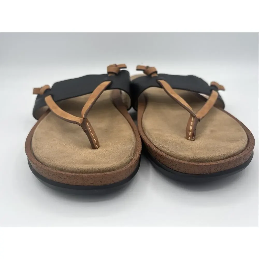 GH Bass & Co Sunjuns Shannon Sandals Womens Size‎ 9.5 Brown Thong Flip Flop
